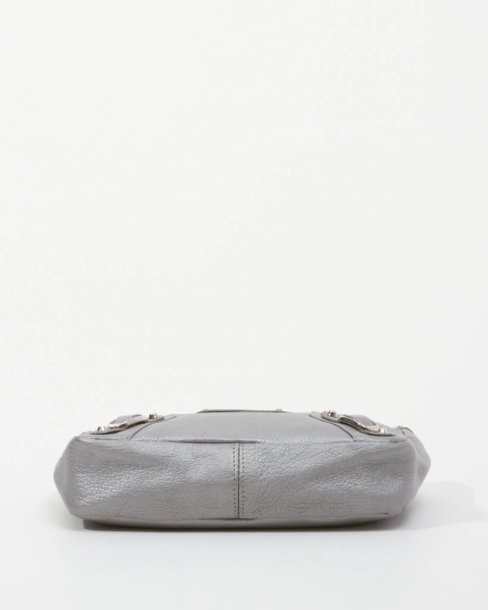 Balenciaga Silver Leather City Porte Toilette Zippy Clutch/Pouch