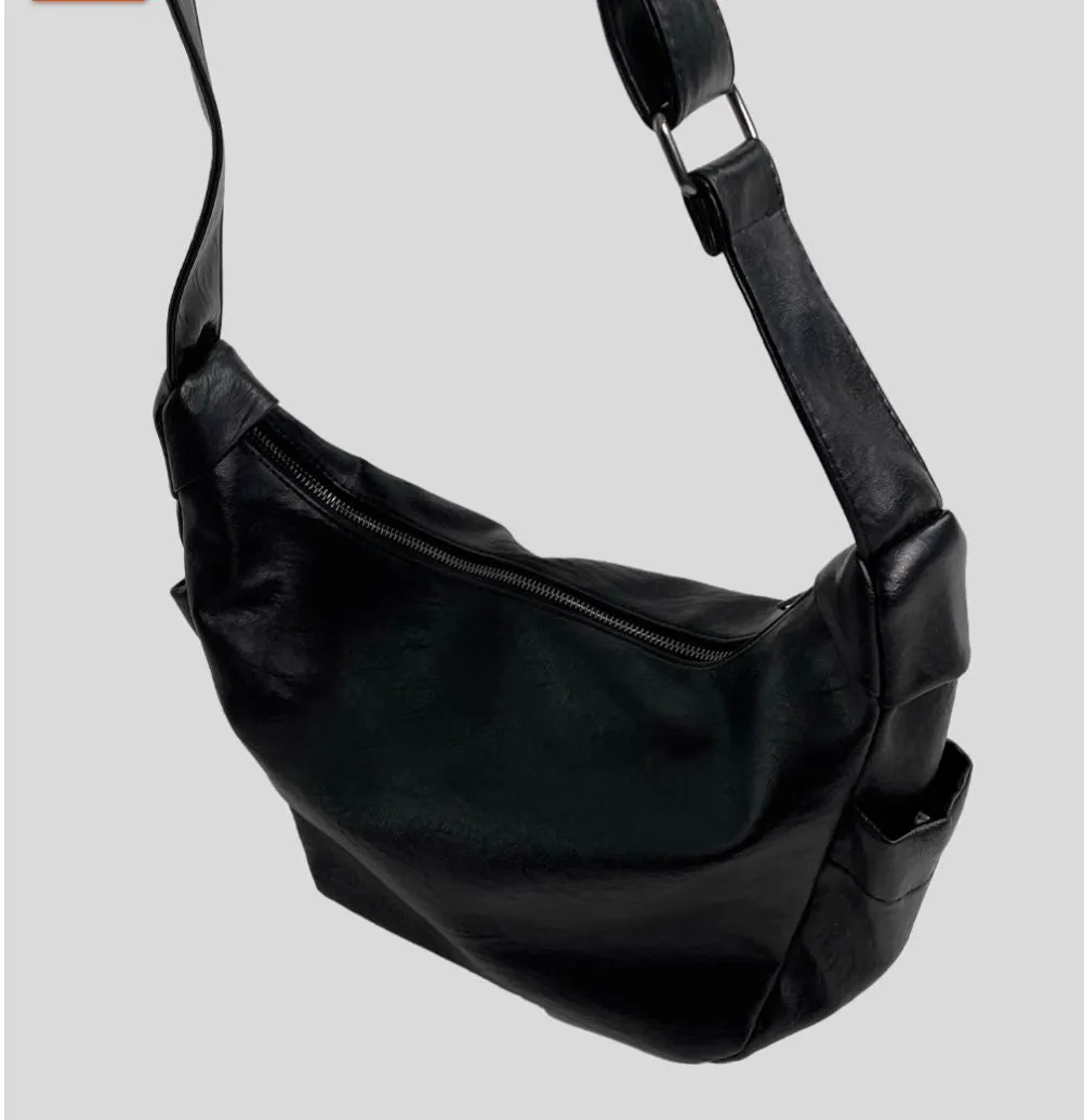 Black PU Leather Shoulder Bag