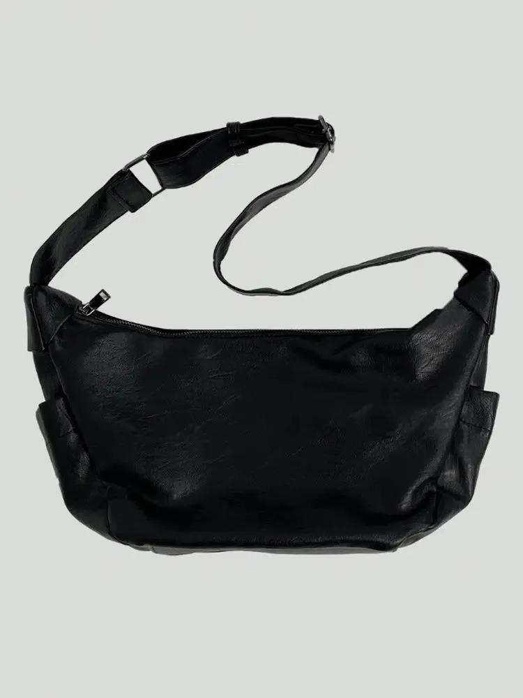 Black PU Leather Shoulder Bag