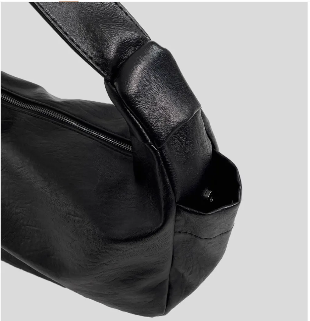 Black PU Leather Shoulder Bag