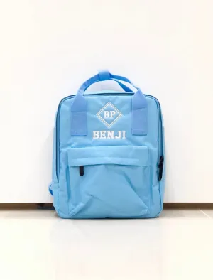 (Blue) Personalised Name Twin Handle Backpack