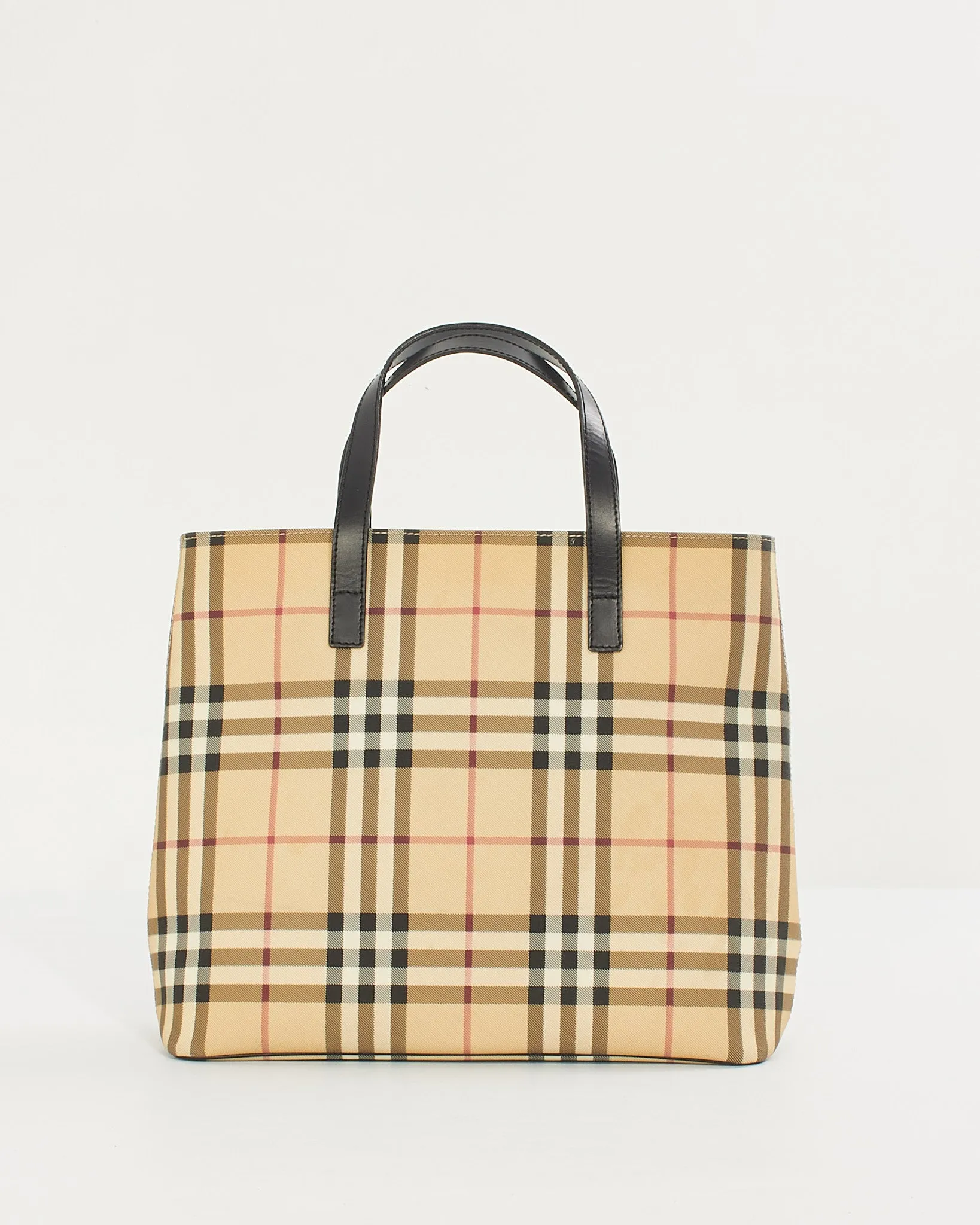 Burberry Beige Canvas Nova Check Tote Bag