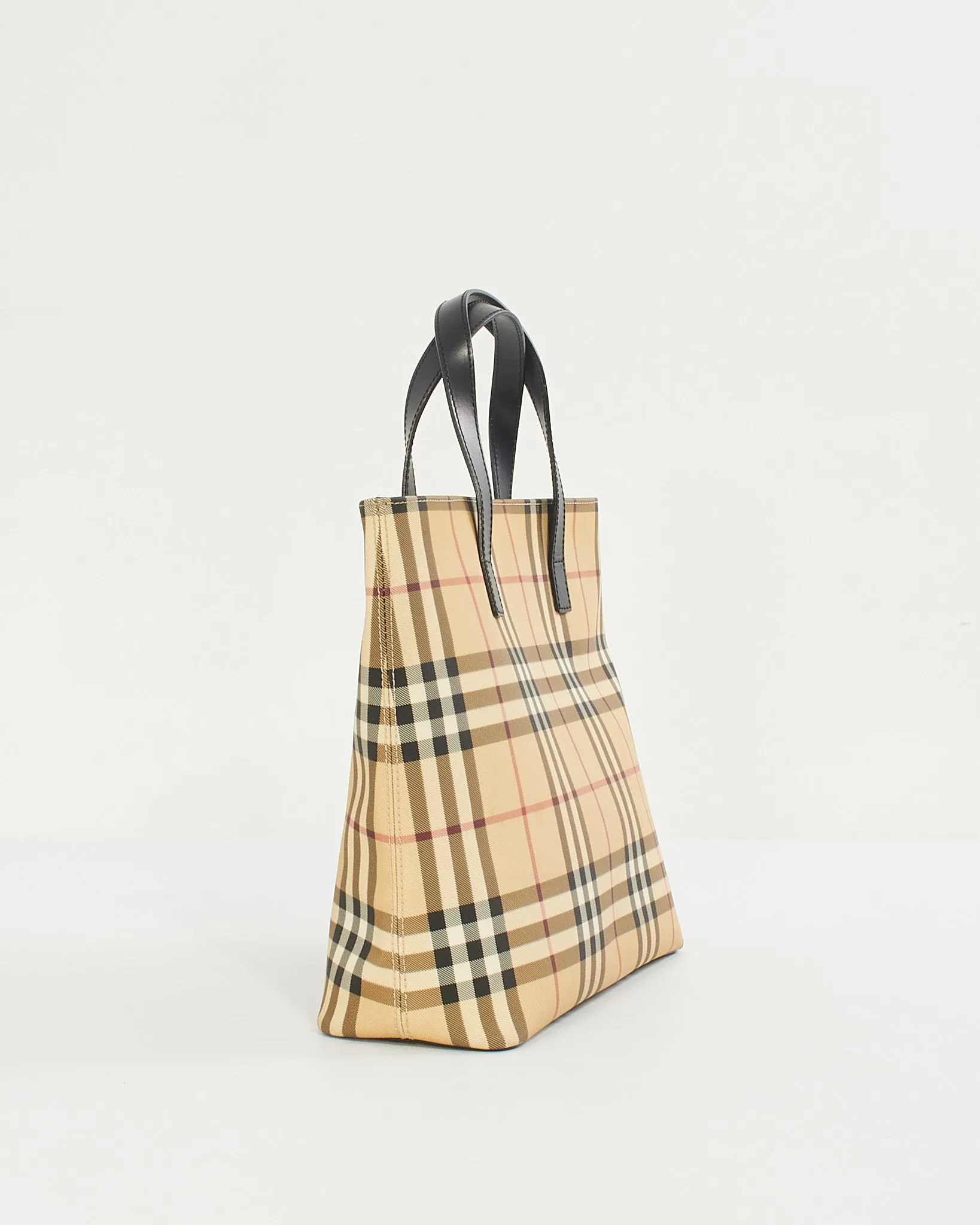 Burberry Beige Canvas Nova Check Tote Bag