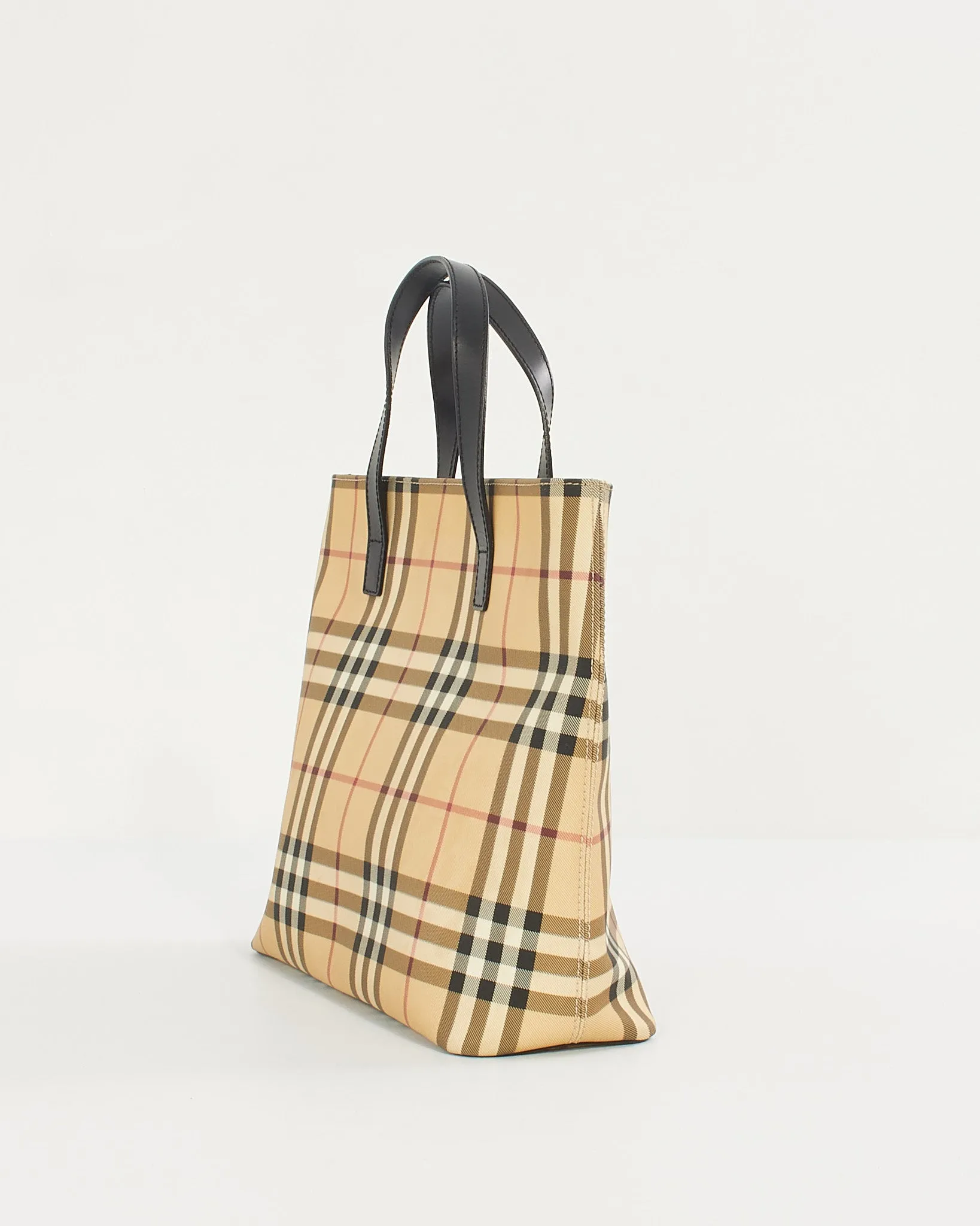 Burberry Beige Canvas Nova Check Tote Bag