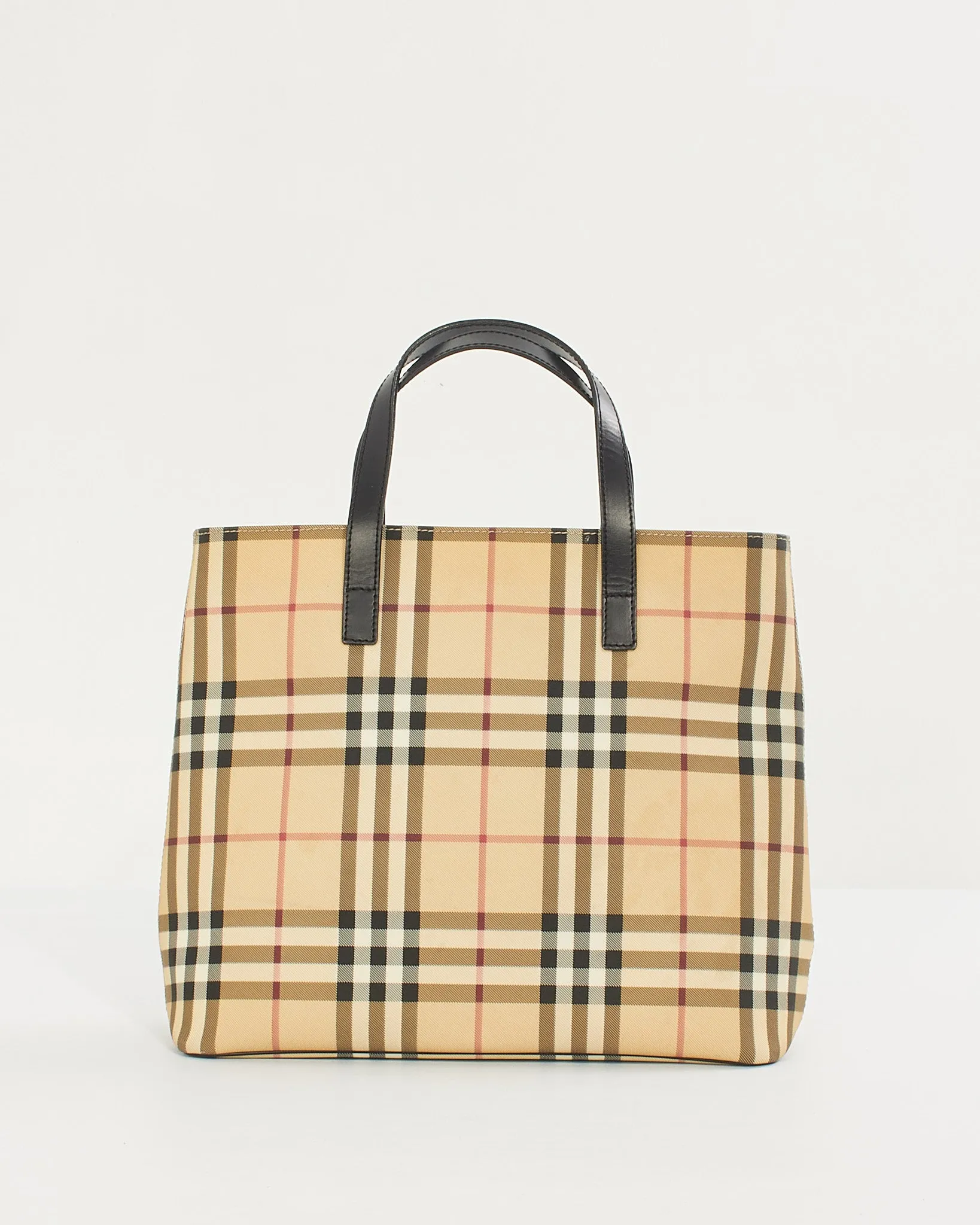 Burberry Beige Canvas Nova Check Tote Bag