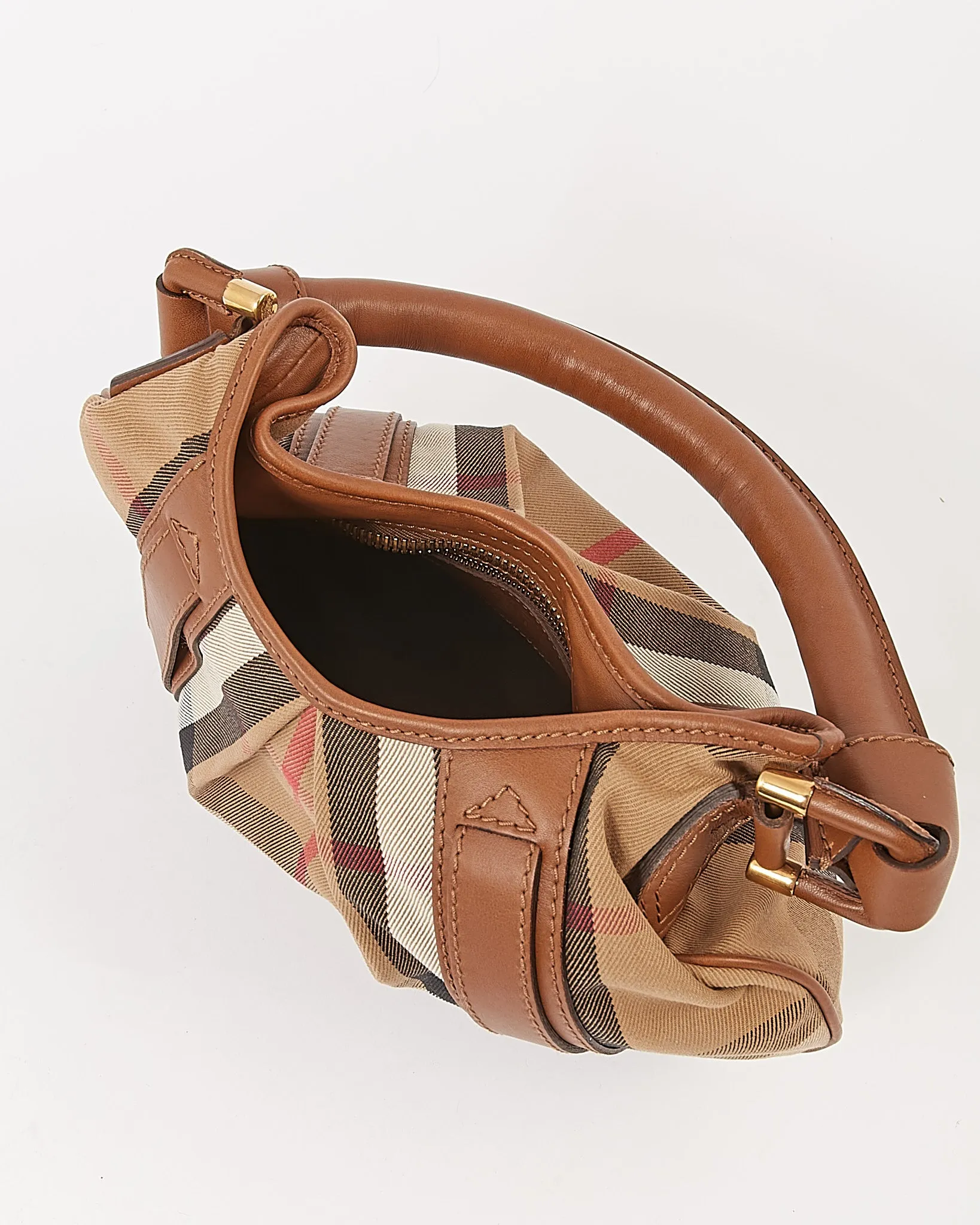 Burberry Brown Canvas Nova Check Shoulder Bag