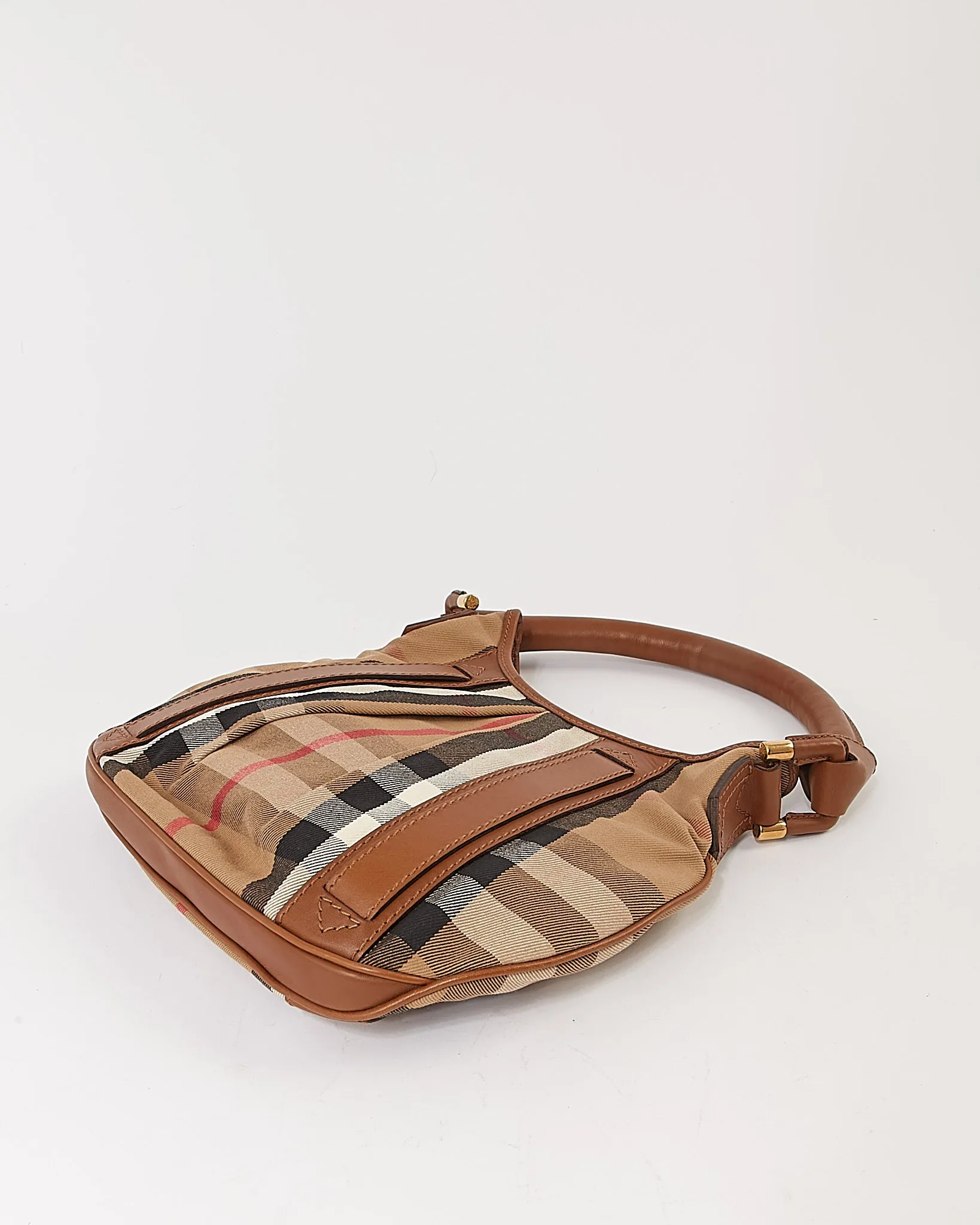 Burberry Brown Canvas Nova Check Shoulder Bag