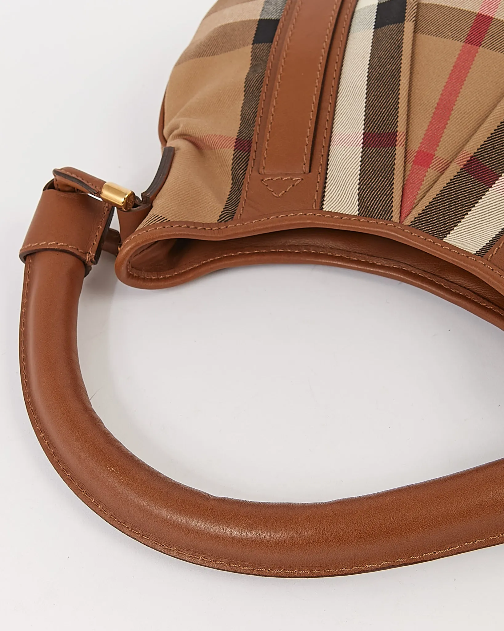 Burberry Brown Canvas Nova Check Shoulder Bag