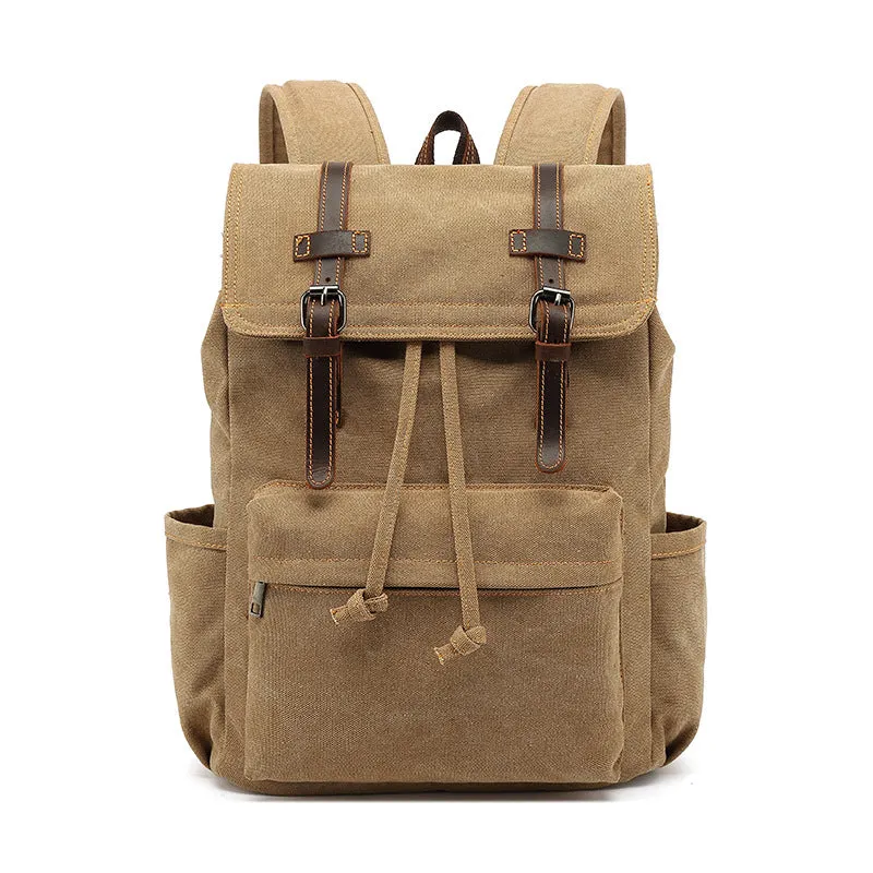 Canvas With Leather Travel Backpack Canvas And Full Grain Leather Rucksack Canvas Laptop Backpack YS138