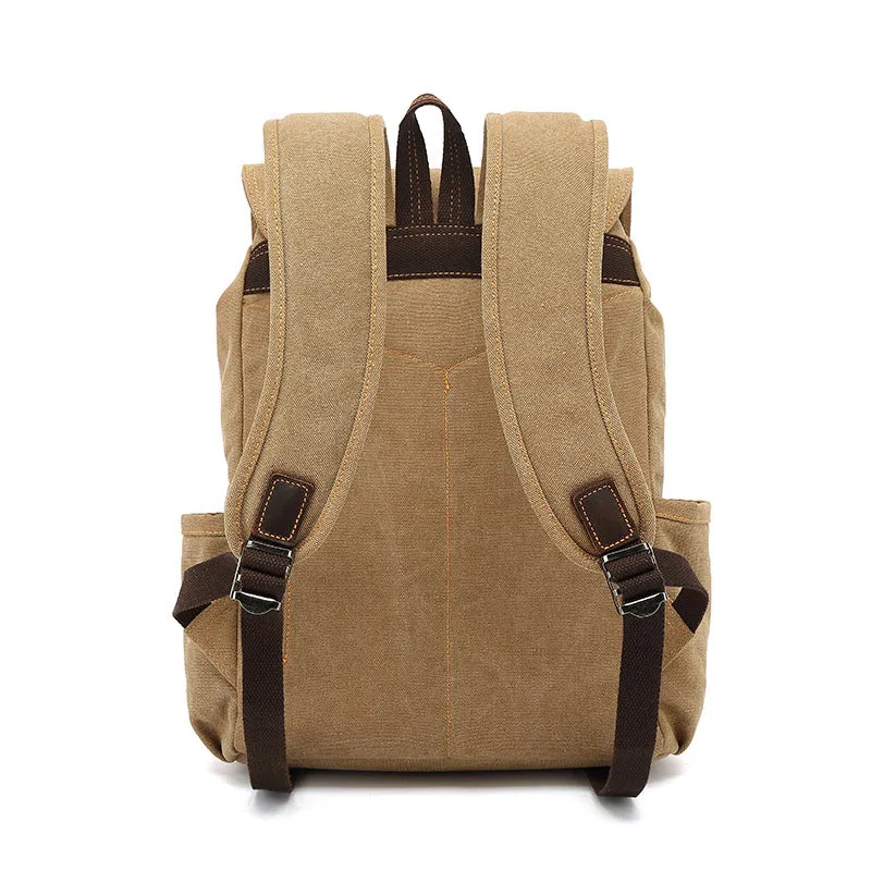 Canvas With Leather Travel Backpack Canvas And Full Grain Leather Rucksack Canvas Laptop Backpack YS138