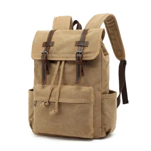 Canvas With Leather Travel Backpack Canvas And Full Grain Leather Rucksack Canvas Laptop Backpack YS138