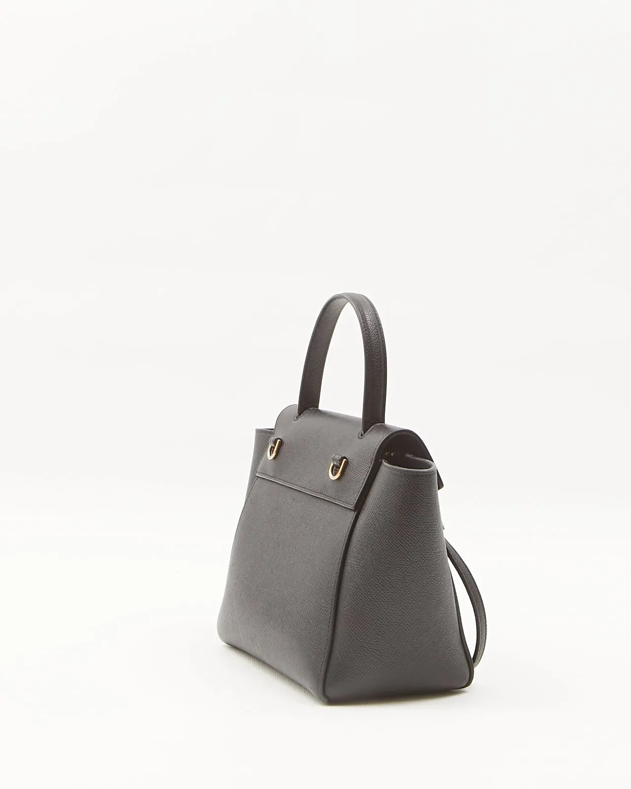 Celine Black Leather Micro Belt Top Handle Bag