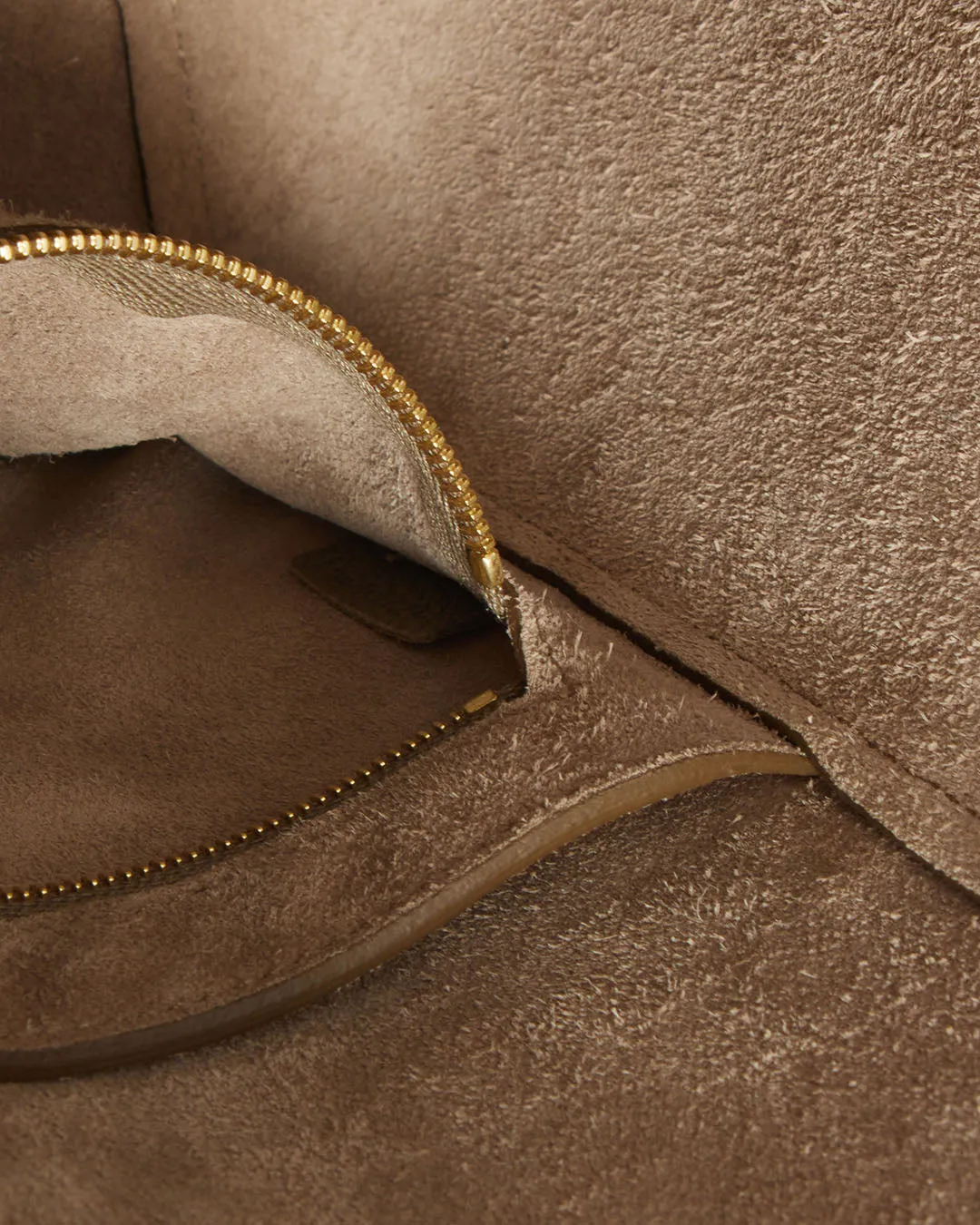 Celine Taupe Leather Small Seau Sangle Bucket Bag