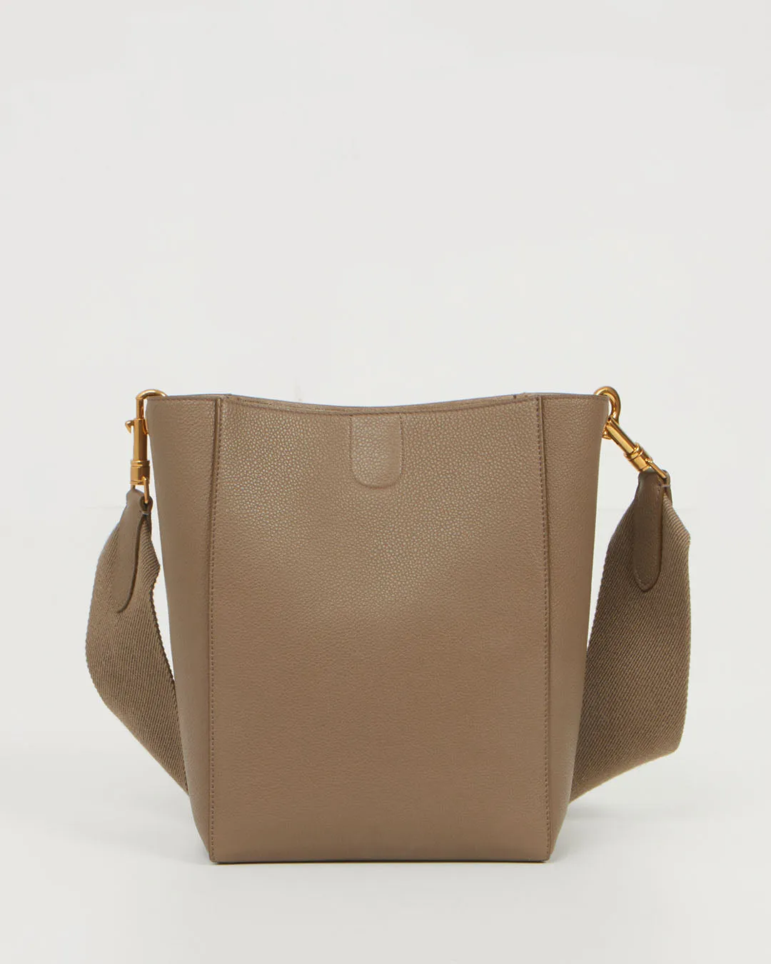 Celine Taupe Leather Small Seau Sangle Bucket Bag