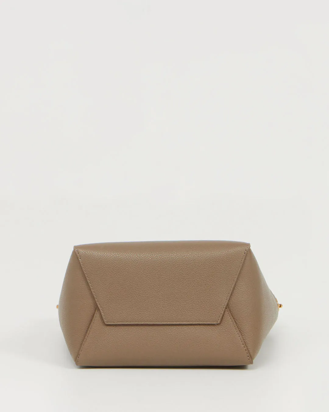 Celine Taupe Leather Small Seau Sangle Bucket Bag