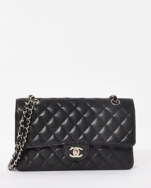 Chanel Black Caviar Leather Classic Medium Double Flap Bag SHW