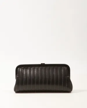 Chanel Black Lambskin Mademoiselle Timeless Ligne Clutch