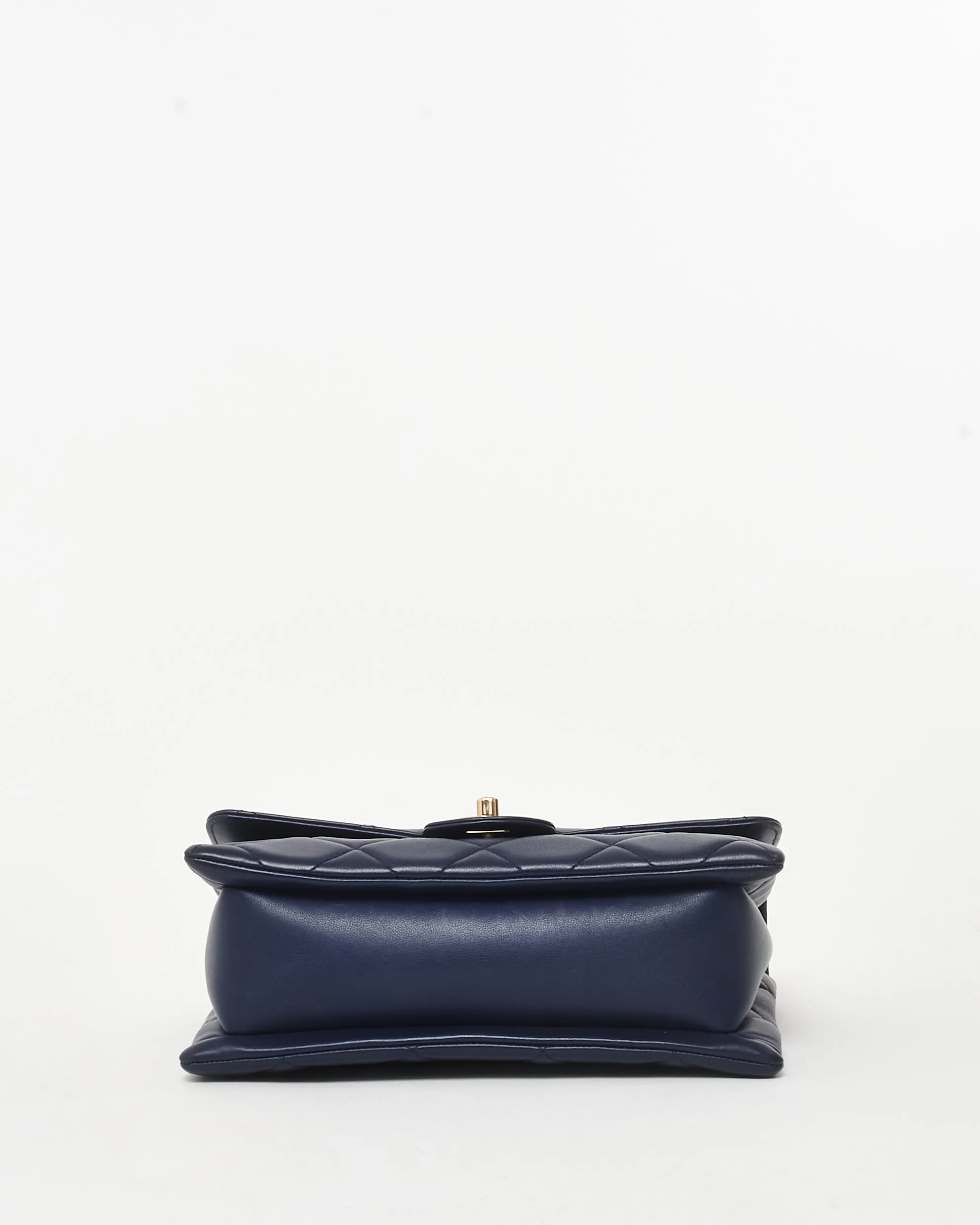 Chanel Navy Blue Lambskin Leather CPHW Seasonal Flap Bag