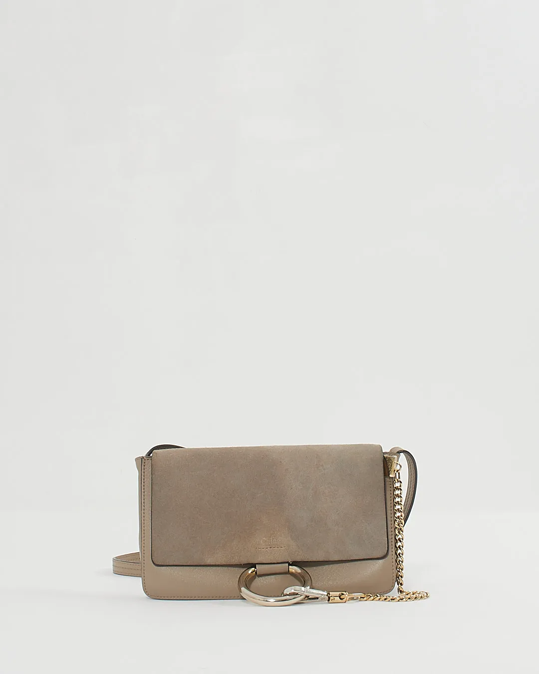 Chloé Motty Grey Leather Small Faye Shoulder Bag