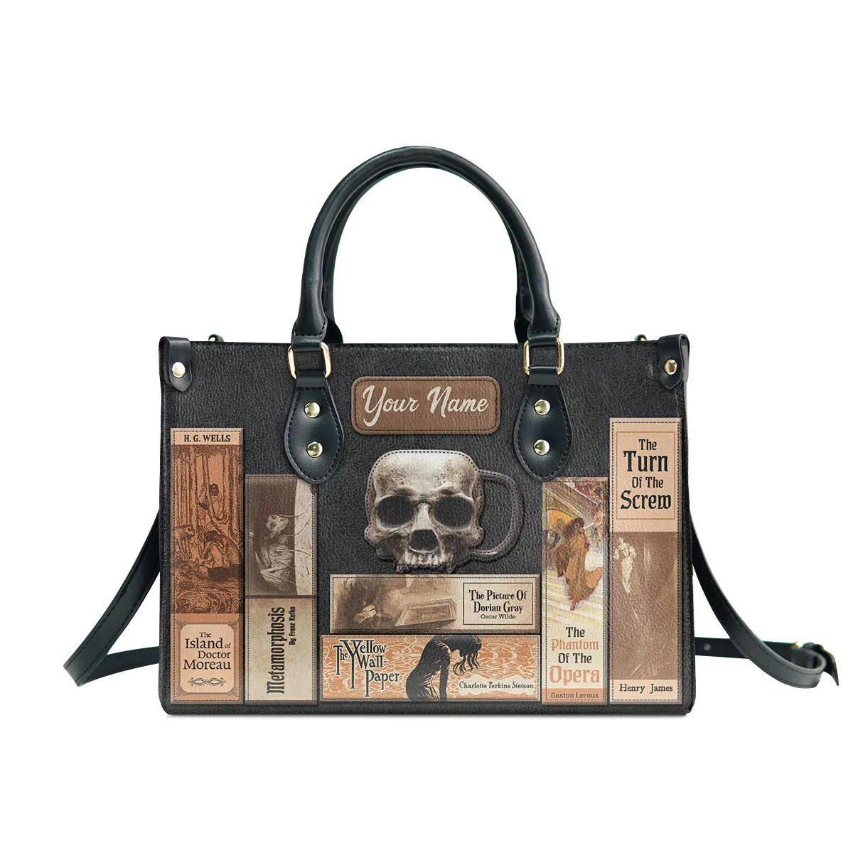 Christianartbag Novel Bags, Personalized Leather Handbags for Literary Enthusiasts, Horror Leather Handbag, CABHN08281223.