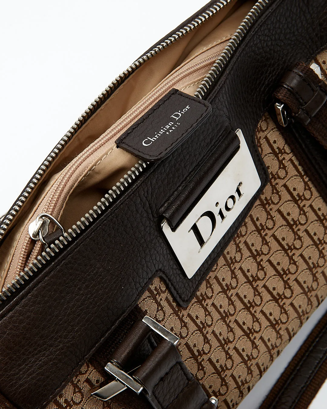 Dior Beige Diorissimo Canvas Boston Bag