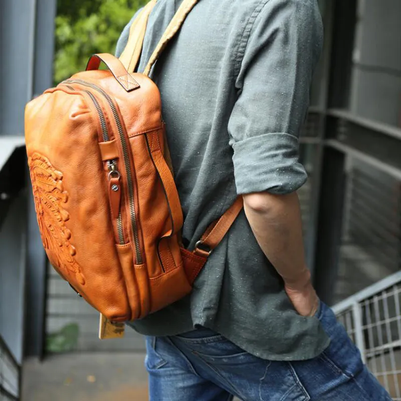 Full Grain Leather Backpack Handmade Travel Backpack Laptop Backpack