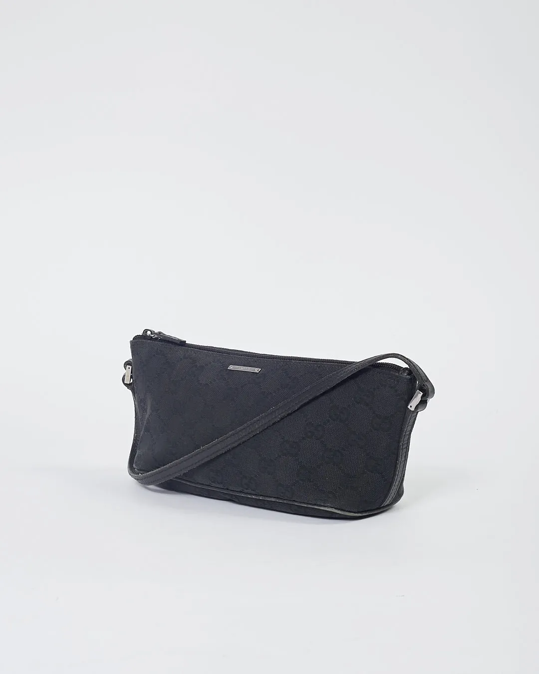 Gucci Black GG Canvas Boat Pochette