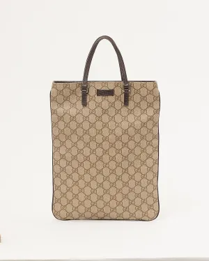 Gucci GG Beige Coated Canvas Top Handle Tote Bag