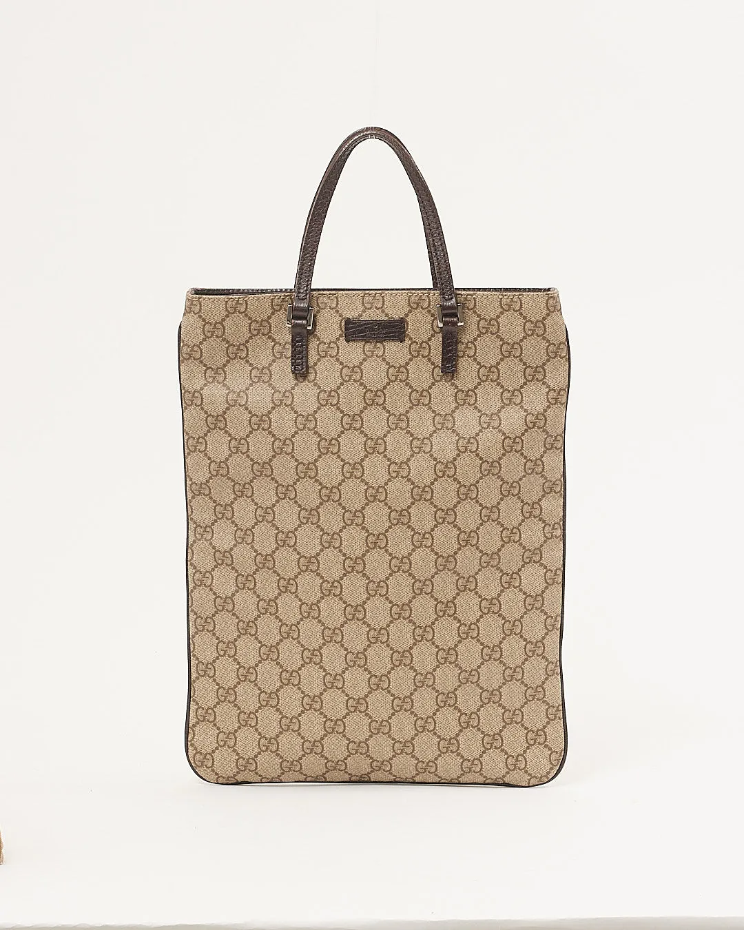 Gucci GG Beige Coated Canvas Top Handle Tote Bag