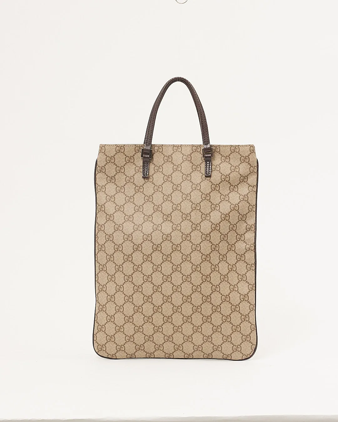 Gucci GG Beige Coated Canvas Top Handle Tote Bag