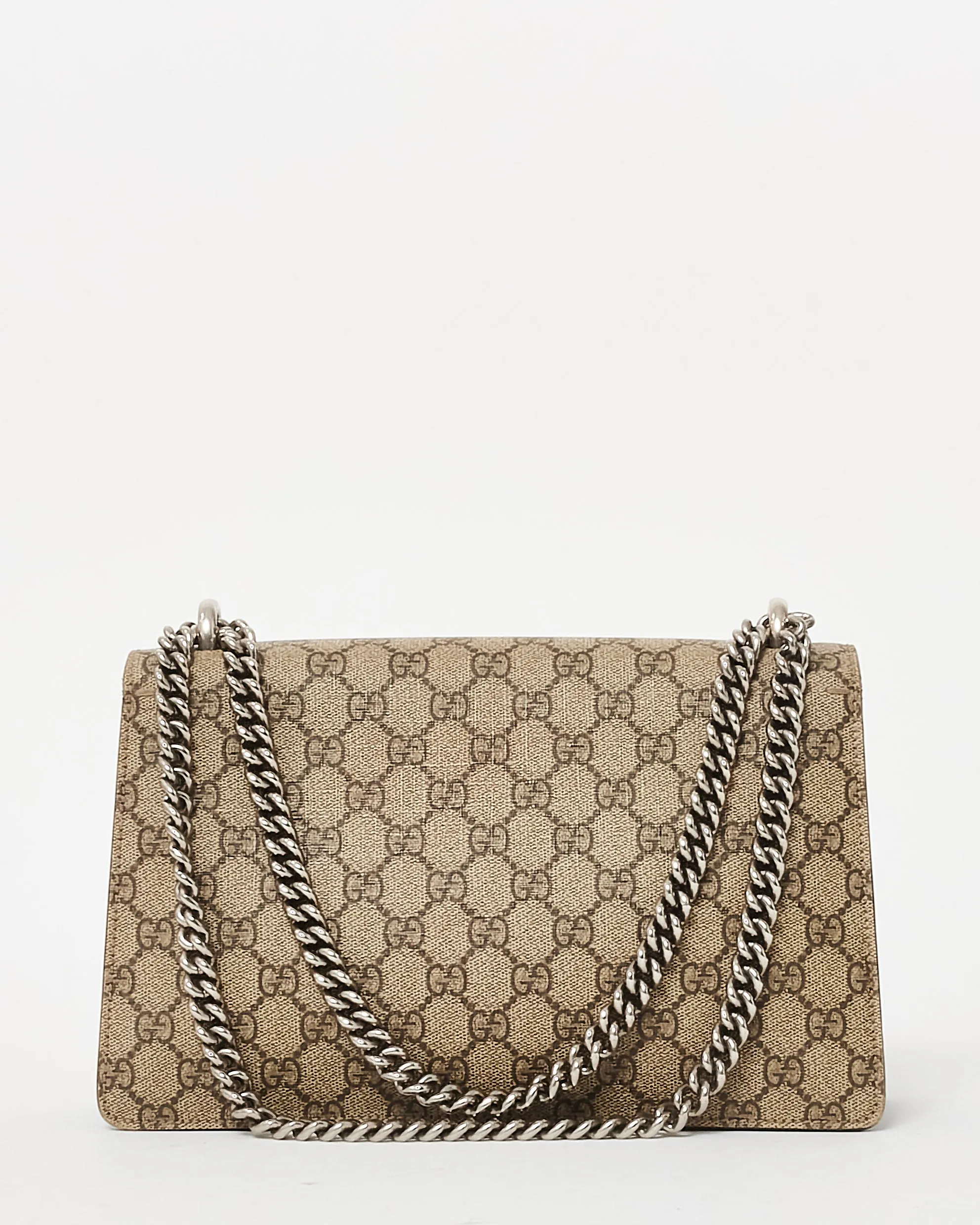 Gucci Monogram Coated Canvas & Black Suede Small Dionysus Shoulder Bag