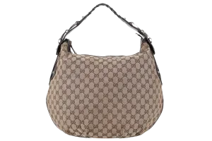 GUCCI PELHAM HOBO BAG GG CANVAS GOLD HARDWARE NO DUST COVER