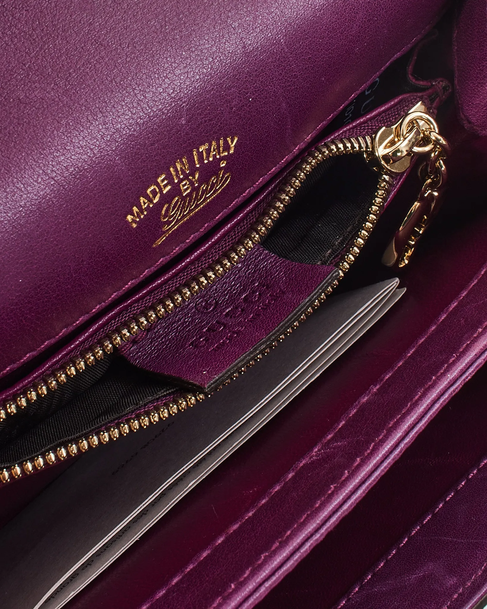 Gucci Purple Lizard 1973 Small Top Handle Bag