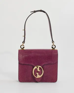 Gucci Purple Lizard 1973 Small Top Handle Bag