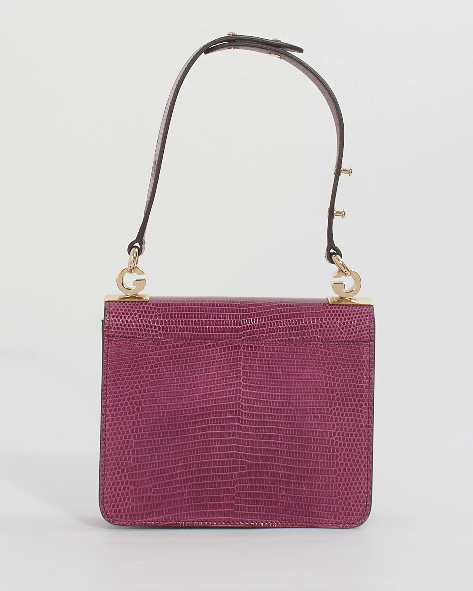 Gucci Purple Lizard 1973 Small Top Handle Bag