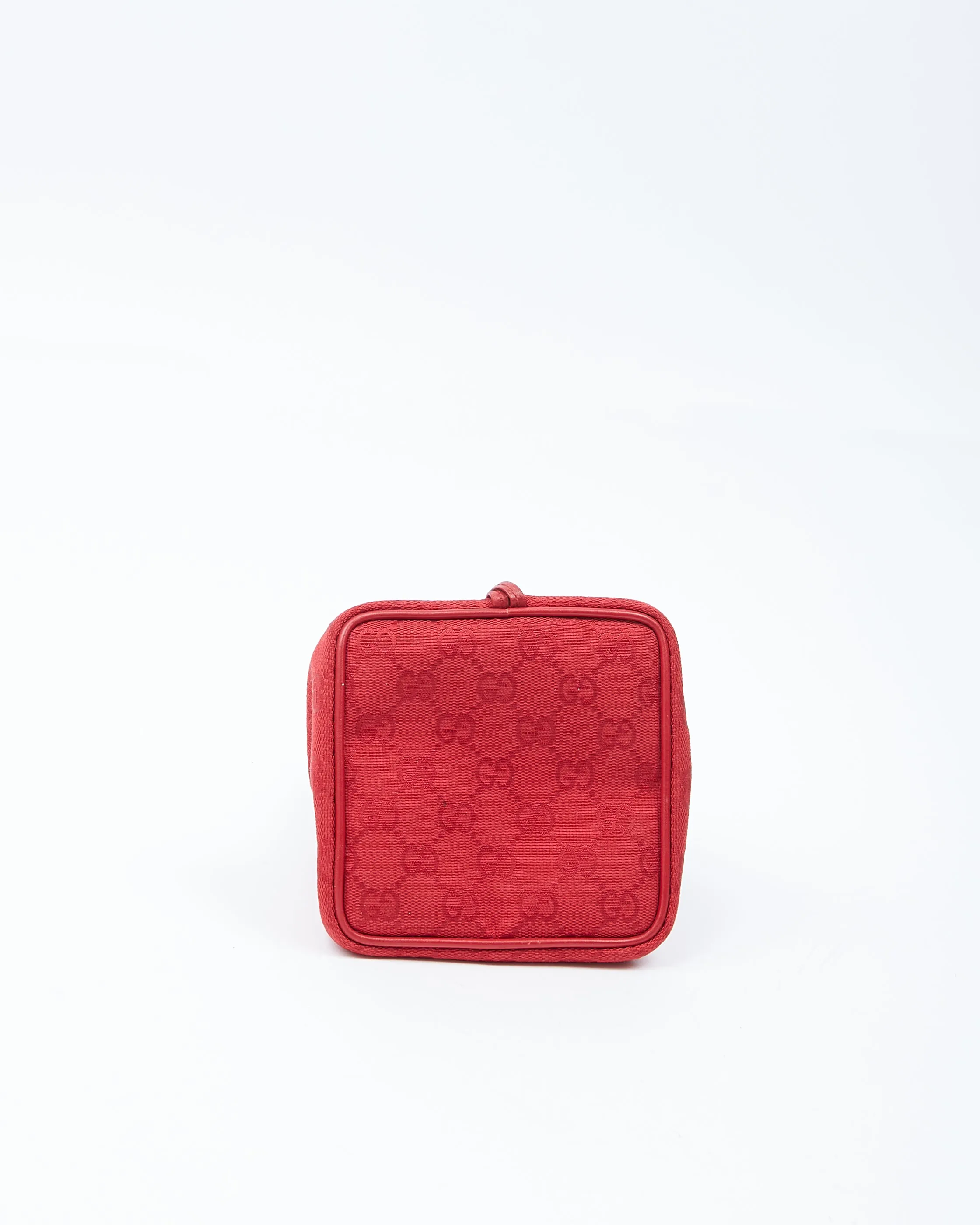 Gucci Red Canvas GG Supreme Drawstring Pouch