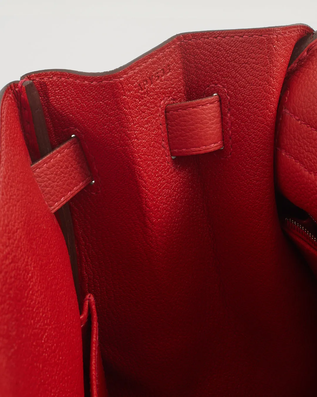 Hermès "Rouge Tomate" Red Togo Leather Retourné Kelly 35 Handbag