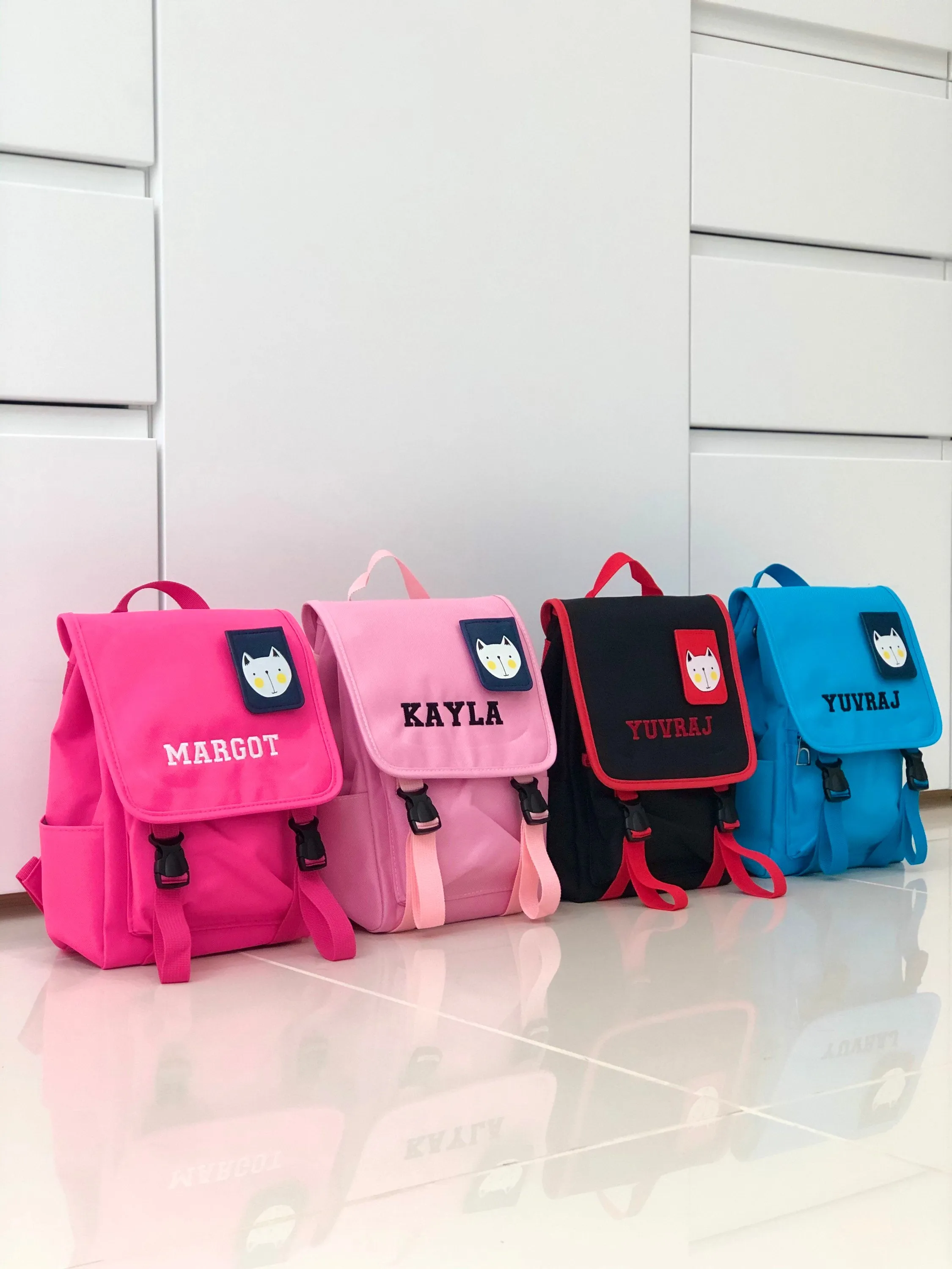 (Hot Pink) Personalised Unisex Mini Dog Nursery School Backpack Rucksack Bag