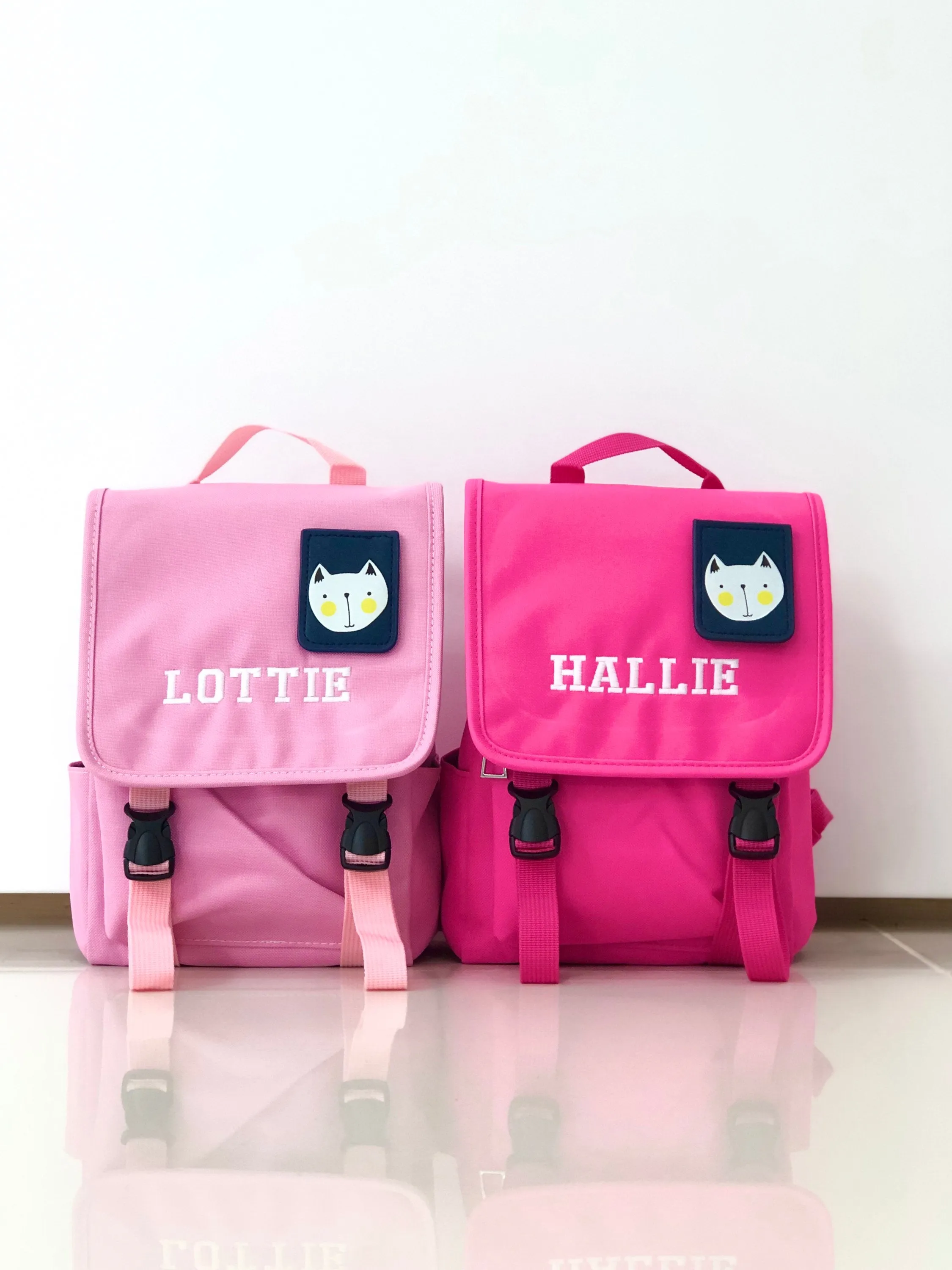 (Hot Pink) Personalised Unisex Mini Dog Nursery School Backpack Rucksack Bag