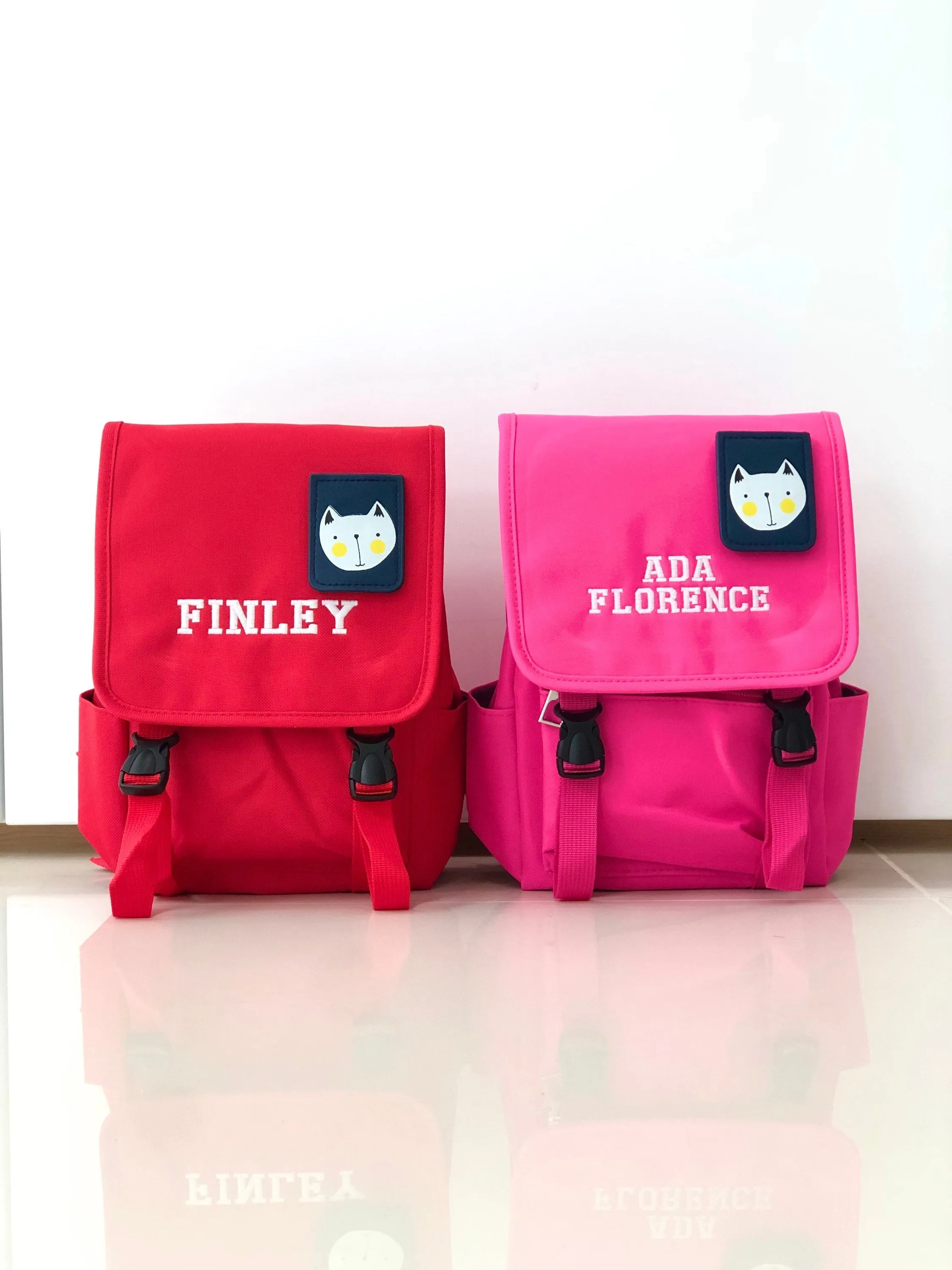 (Hot Pink) Personalised Unisex Mini Dog Nursery School Backpack Rucksack Bag