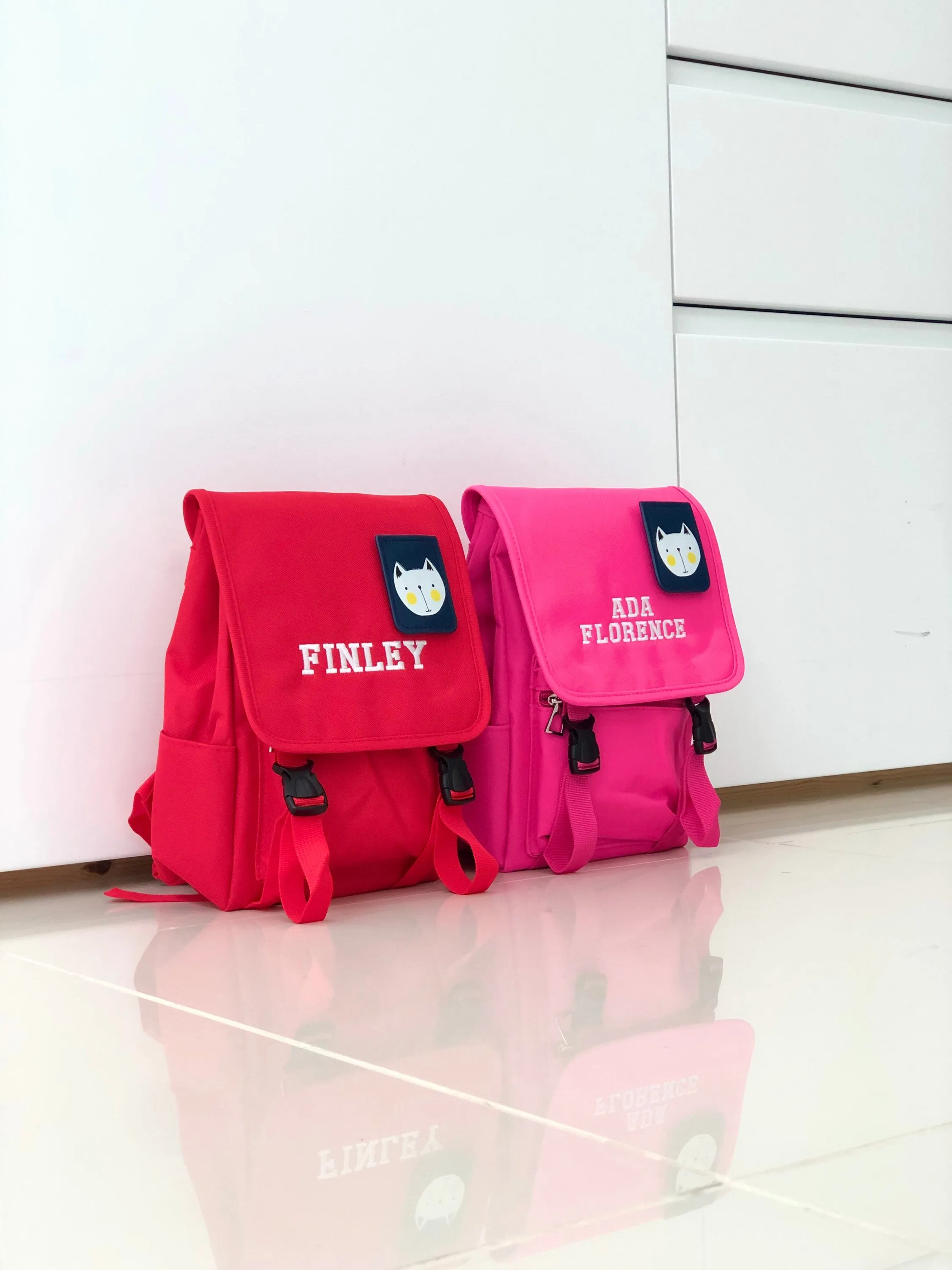 (Hot Pink) Personalised Unisex Mini Dog Nursery School Backpack Rucksack Bag