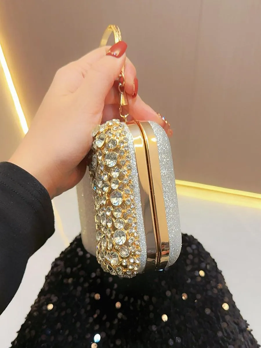 Inlay Rhinestone Evening Box Clutch Bags MNBF025