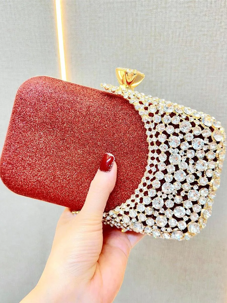 Inlay Rhinestone Evening Box Clutch Bags MNBF025