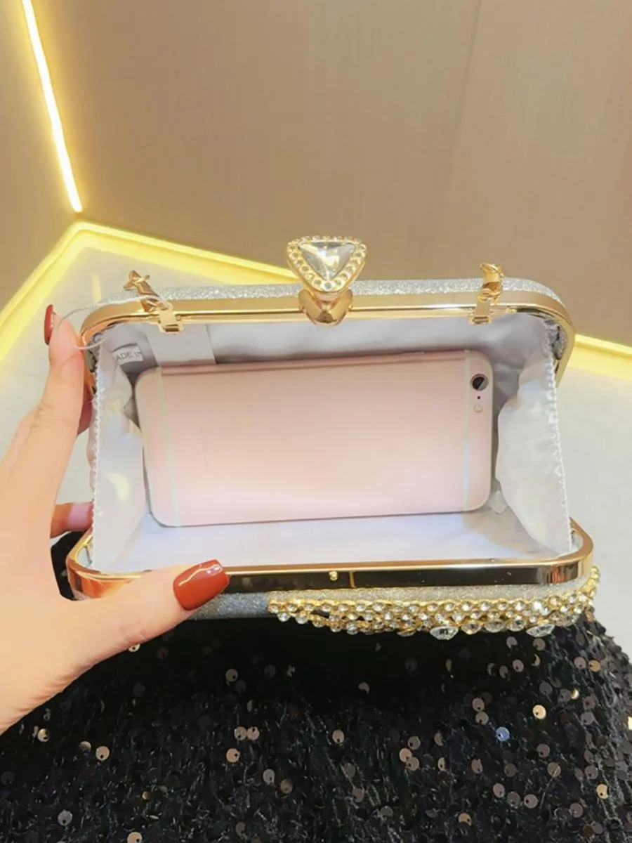 Inlay Rhinestone Evening Box Clutch Bags MNBF025