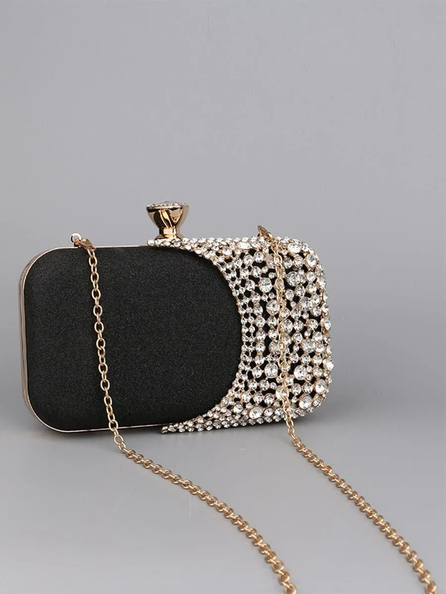 Inlay Rhinestone Evening Box Clutch Bags MNBF025