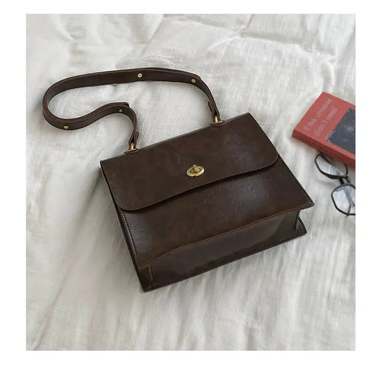 Large Leather Flap Shoulder Bag