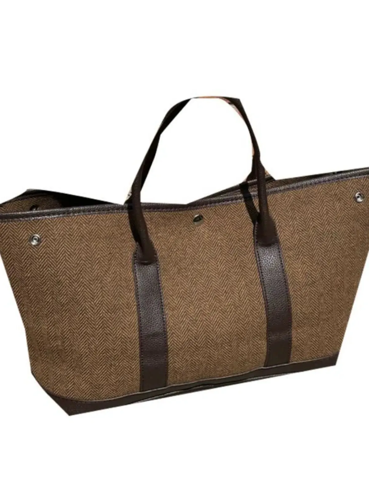 Leather Accents Casual Tote Bag