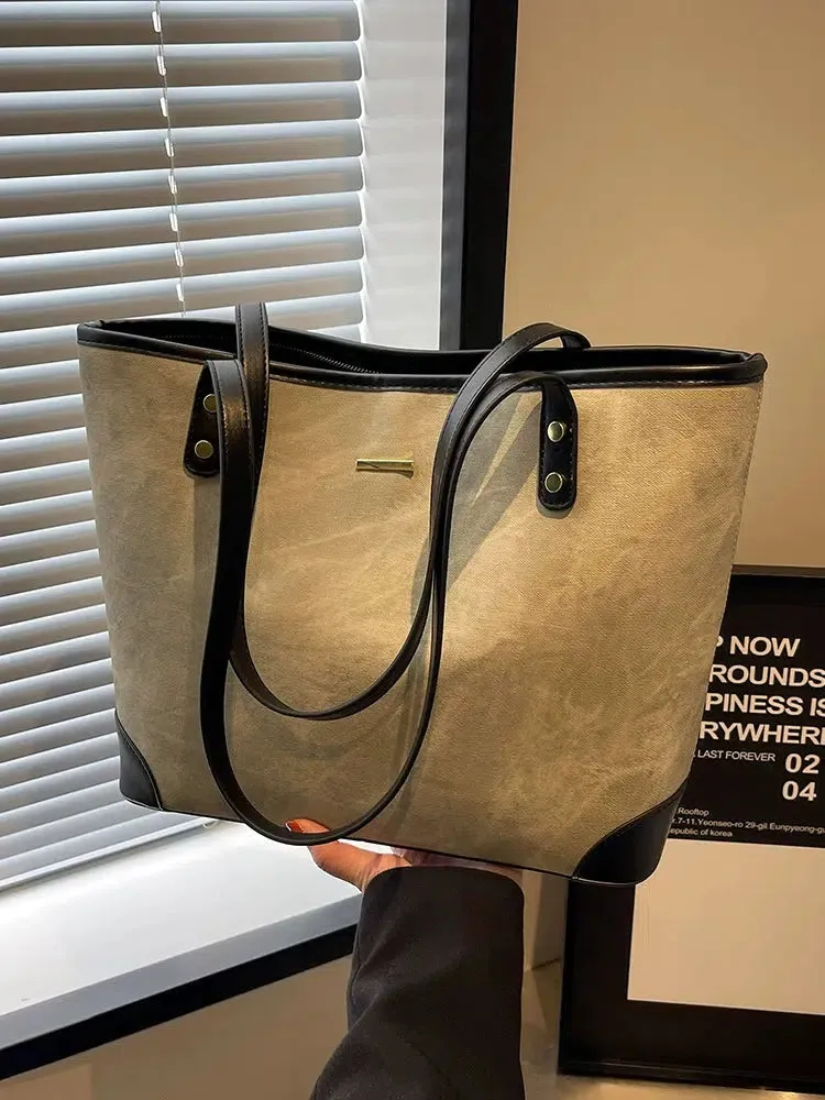 Leather Large Capacity Tote Bag