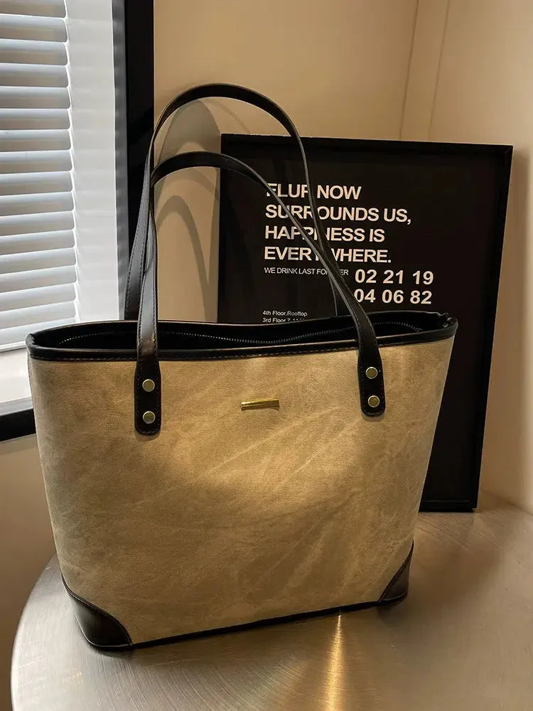 Leather Large Capacity Tote Bag