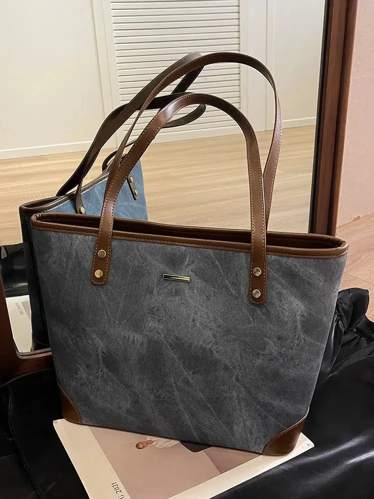 Leather Large Capacity Tote Bag